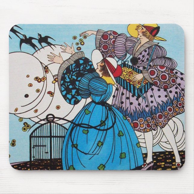 FRÜHLINGSVÖGEL / MODEKOSTÜMDESIGNER MOUSEPAD (Vorne)
