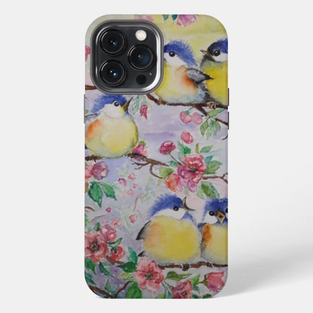 Frühlingsvögel Spatzen iPhone 13 Pro Max Hülle (Rückseite)