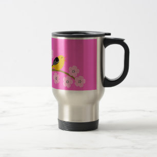 Frühlingsvögel u. Kirschblüten Reisebecher