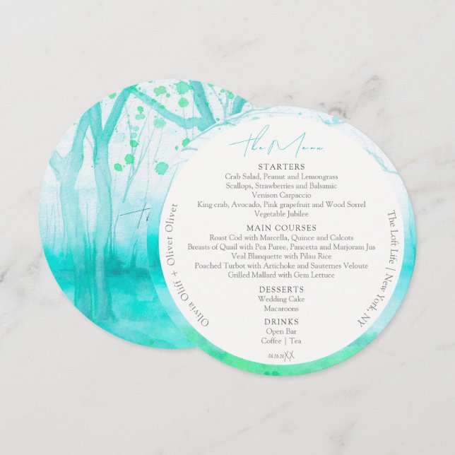 Frühlingsvormittagskreis Menükarte (Vorne/Hinten)