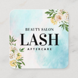 Frühlingswasser-Lash Aftercare-Karte Quadratische Visitenkarte