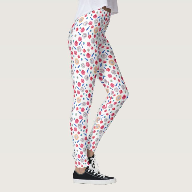 Frühlingswasserfarbe Blume Leggings (Rechts)