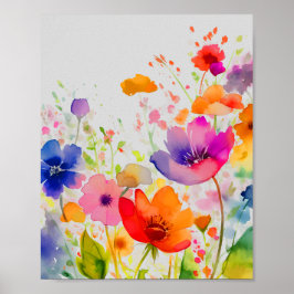 Frühlingswasserfarbe Blume, Natur Lover Poster