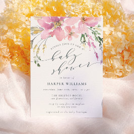 Frühlingswasserfarbe Floral Baby Dusche Einladung