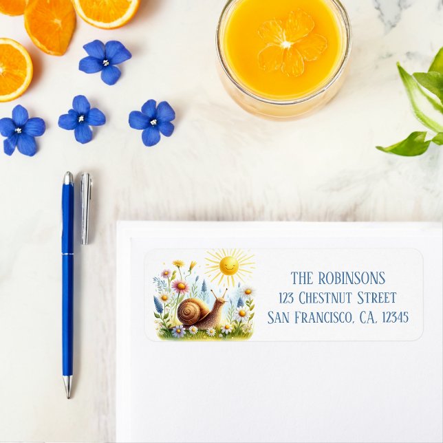 Frühlingswasserfarbe Snail Rücksendeadresse (Von Creator hochgeladen)