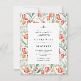Frühlingswasserfarbe Tulpen Hochzeitseinladung RSVP Karte