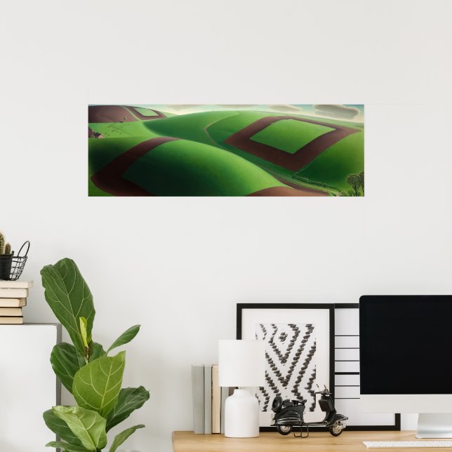 Frühlingswende durch Grant Wood Poster (Heimbüro)