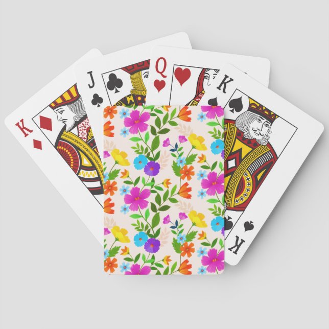 Frühlingswiese Blühen Wildblumen Garten Spielkarten (Rückseite)