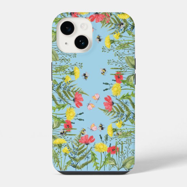 Frühlingswiese iPhone 14 Hülle (Rückseite)