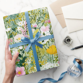 Frühlingswiesen-Blumen-Garten Grünanlage Geschenkpapier