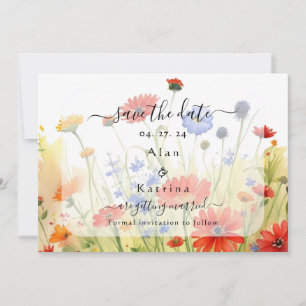 Frühlingswiesen-Wildblumen Save The Date