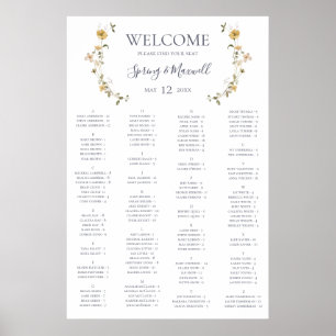 FrühlingsWildblume Alphabetische Sitztabelle Poster