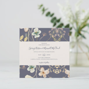 FrühlingsWildblume   Dusty Lila Square Wedding Einladung