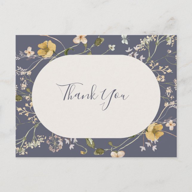 FrühlingsWildblume | Dusty Lila Wedding Danke Postkarte (Vorderseite)