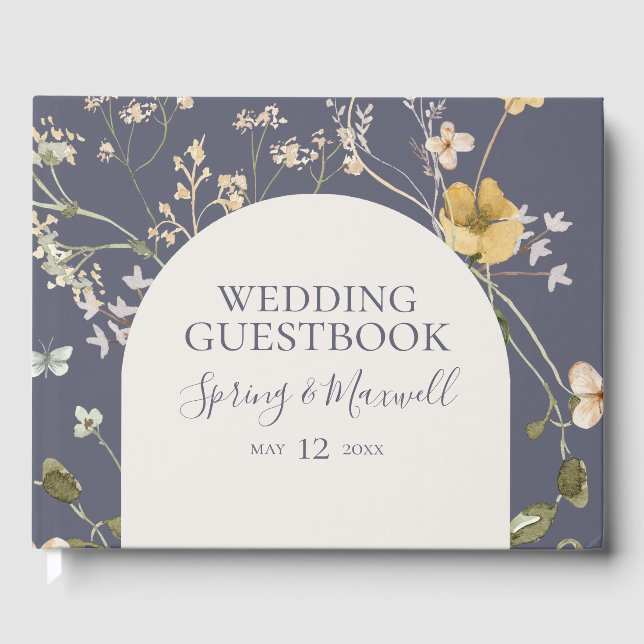 FrühlingsWildblume | Dusty Lila Wedding Guest Boo Gästebuch (Vorderseite)