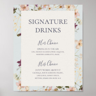 Frühlingswildblume   Hellblaue Signature-Drinks Poster