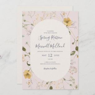 FrühlingsWildblume   Lässige Hochzeit mit Blush Einladung