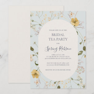 FrühlingsWildblume   Light Blue Bridal Tee Party Einladung
