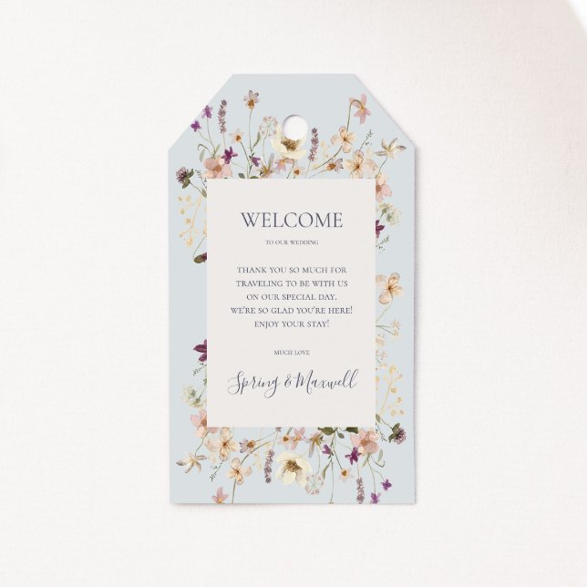 FrühlingsWildblume | Light Blue Wedding Welcome Geschenkanhänger (Von Creator hochgeladen)