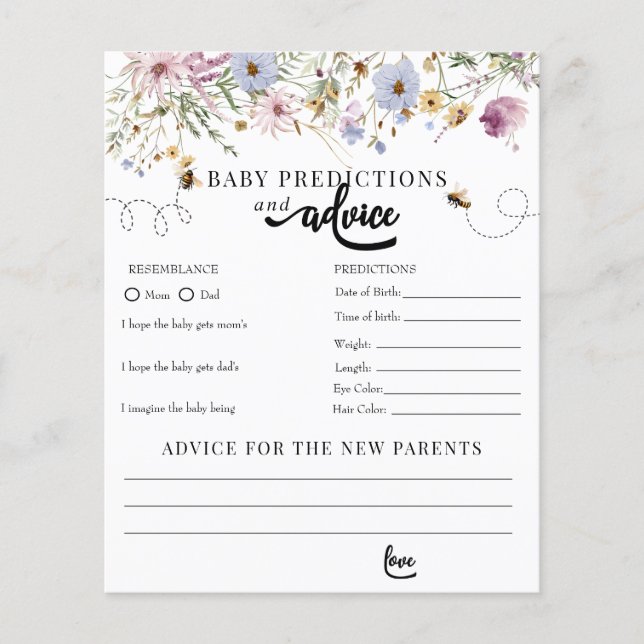 FrühlingsWildblume | Vorhersagen Hinweise zur Bien (Vorderseite)