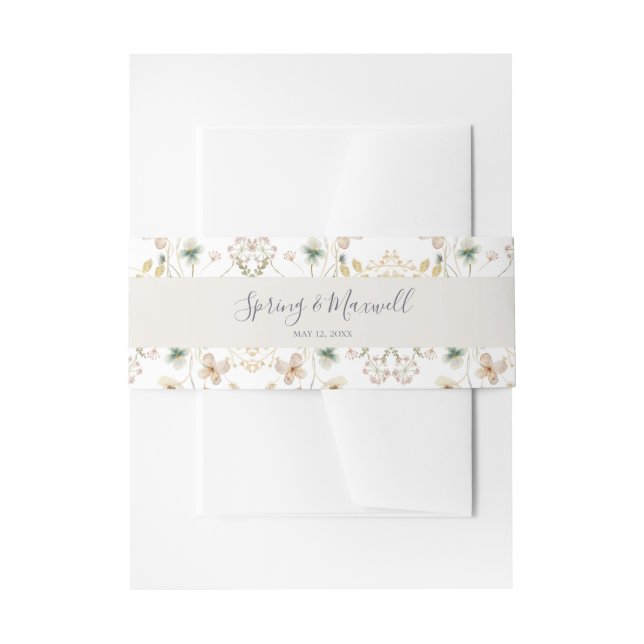 FrühlingsWildblume | Weiße Hochzeit Einladungsbanderole (Vorderseite Beispiel)