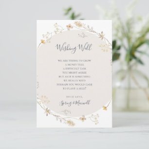 FrühlingsWildblume Weißes Hochzeitswünschen Begleitkarte