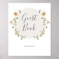 FrühlingsWildblume | White Guest Book Sign