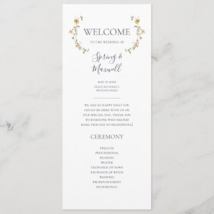 FrühlingsWildblume White Wedding Program Programm