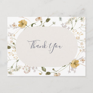 FrühlingsWildblume White Wedding Vielen Dank Postkarte