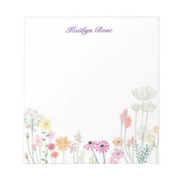 FrühlingsWildblumen | Benutzerdefinierter floraler Notizblock