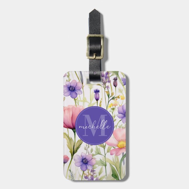 Frühlingswildblumen Blumen Gepäckanhänger (Vorderseite vertikal)