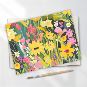 Frühlingswildblumen   Florale Aquarellmalerei Postkarte