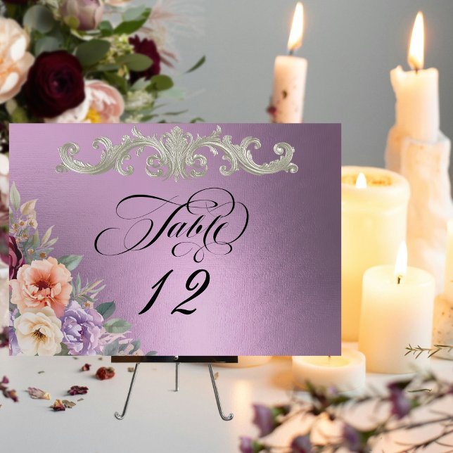 Frühlingswildblumen - Lavendel Tischnummer (Von Creator hochgeladen)