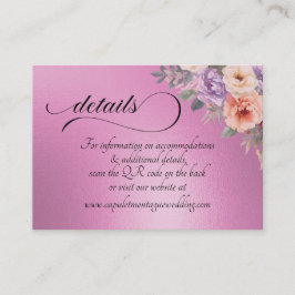 Frühlingswildblumen, QR-Code - Rosa Begleitkarte
