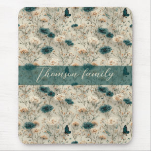 Frühlingswildblumen & Schmetterling für die Famili Mousepad
