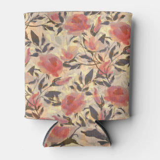 Frühlingswilde Rose: Aquarellmuster. Dosenkühler