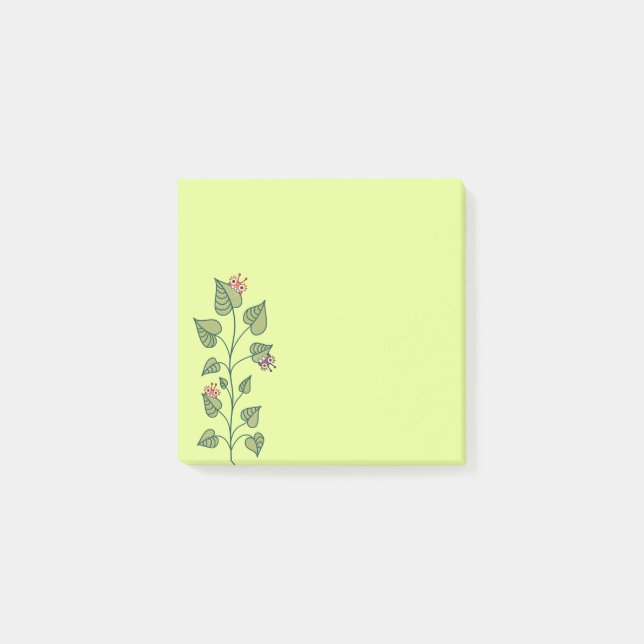 Frühlingswoche Pflanze Niedlich Grüne Natur Lover Post-it Klebezettel (Vorderseite)