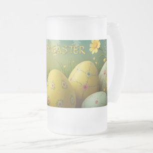 Frühlingszauber mit Ostereiern in einem Meer von B Mattglas Bierglas