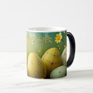 Frühlingszauber mit Ostereiern in einem Meer von B Verwandlungstasse