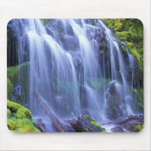 Frühlingszeit Frischwasser, das über Moos fließ Mousepad