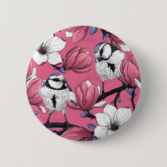 Frühlingszeit in Rosa Button (Vorderseite)