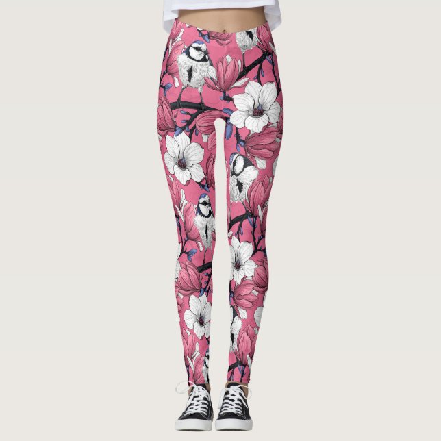 Frühlingszeit in Rosa Leggings (Vorderseite)