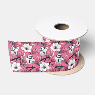 Frühlingszeit in rosa Satinband