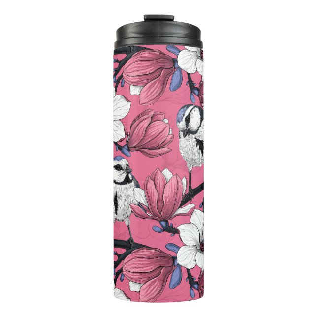 Frühlingszeit in Rosa Thermosbecher (Vorderseite)