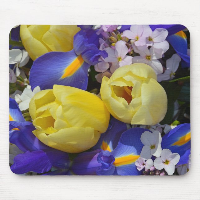 Frühlingtulis und Iris Blume Mousepad (Vorne)