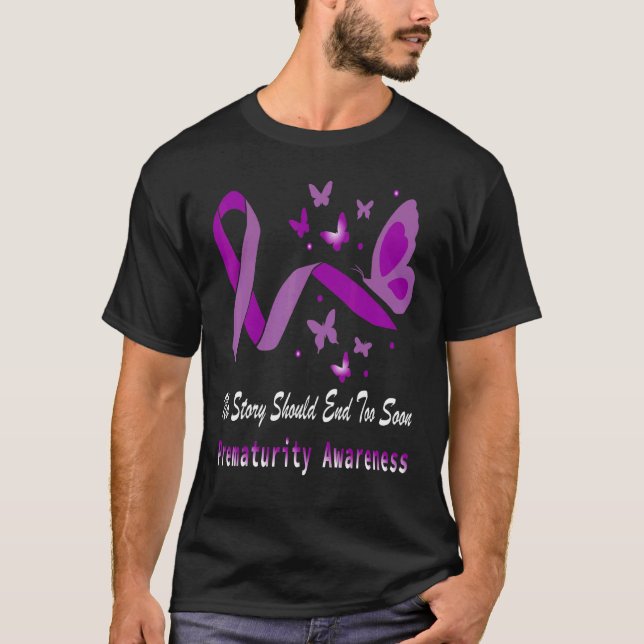 Frühreife Aufklärung Preemie Lila Ribbon Butter T-Shirt (Vorderseite)