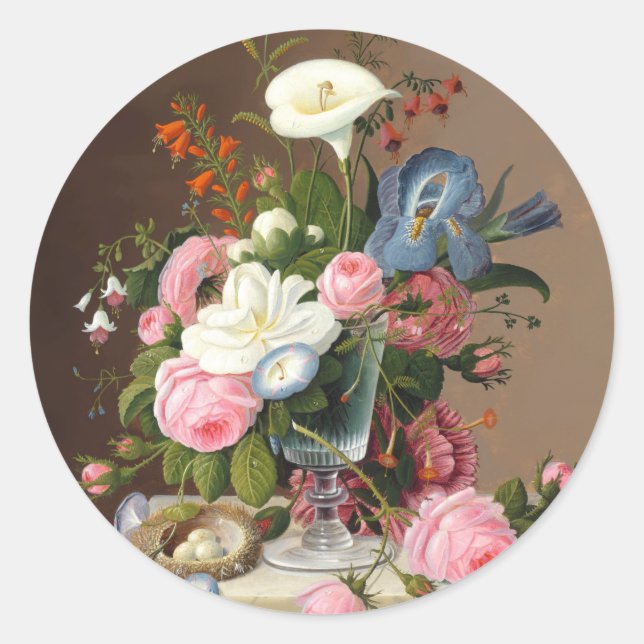 Frühsommerliche Blume , Severin Roesen Runder Aufkleber (Vorderseite)