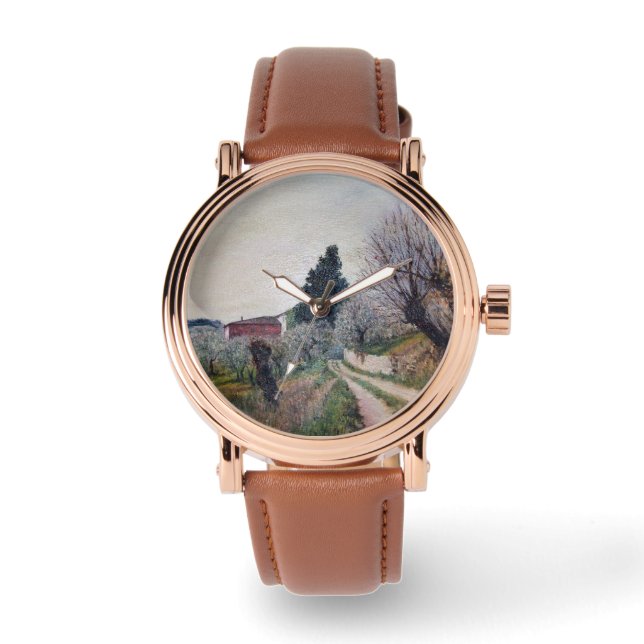 FRÜHSTE FRÜHSTÜCK IN VERNALESIEN / Toskana Landsch Armbanduhr (Vorderseite)