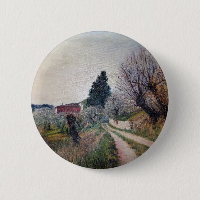 FRÜHSTE FRÜHSTÜCK IN VERNALESIEN / Toskana Landsch Button (Vorderseite)