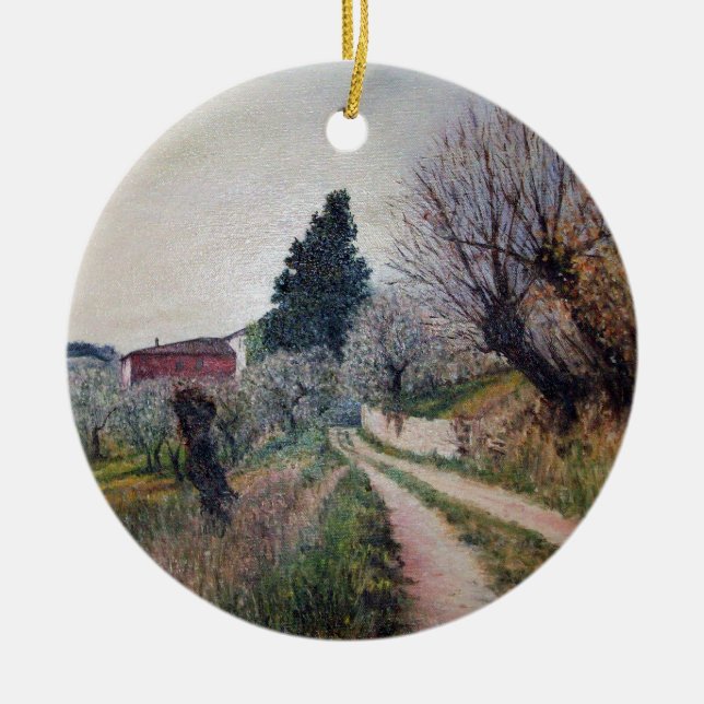 FRÜHSTE FRÜHSTÜCK IN VERNALESIEN / Toskana Landsch Keramikornament (Vorne)